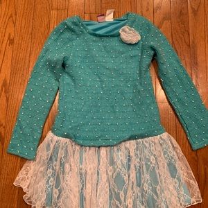 Blue Sweater with lace